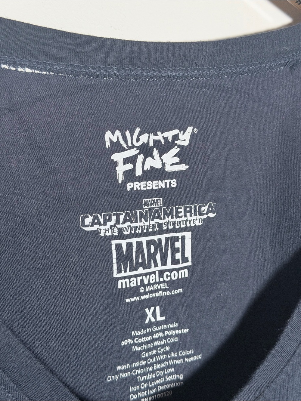 Mighty Fine Navy Blue Captain America Costume Graphic Tee XL - Picture 2 of 6